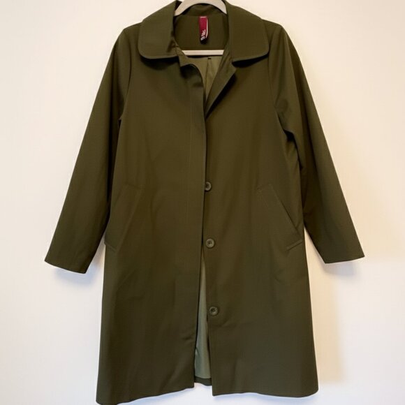 Cream & Rouge Classic Olive Green Winter Trench Coat - Picture 2 of 8